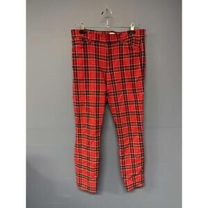 GAP Signature Skinny Ankle Red Plaid Pants Size 6 Women’s Tartan